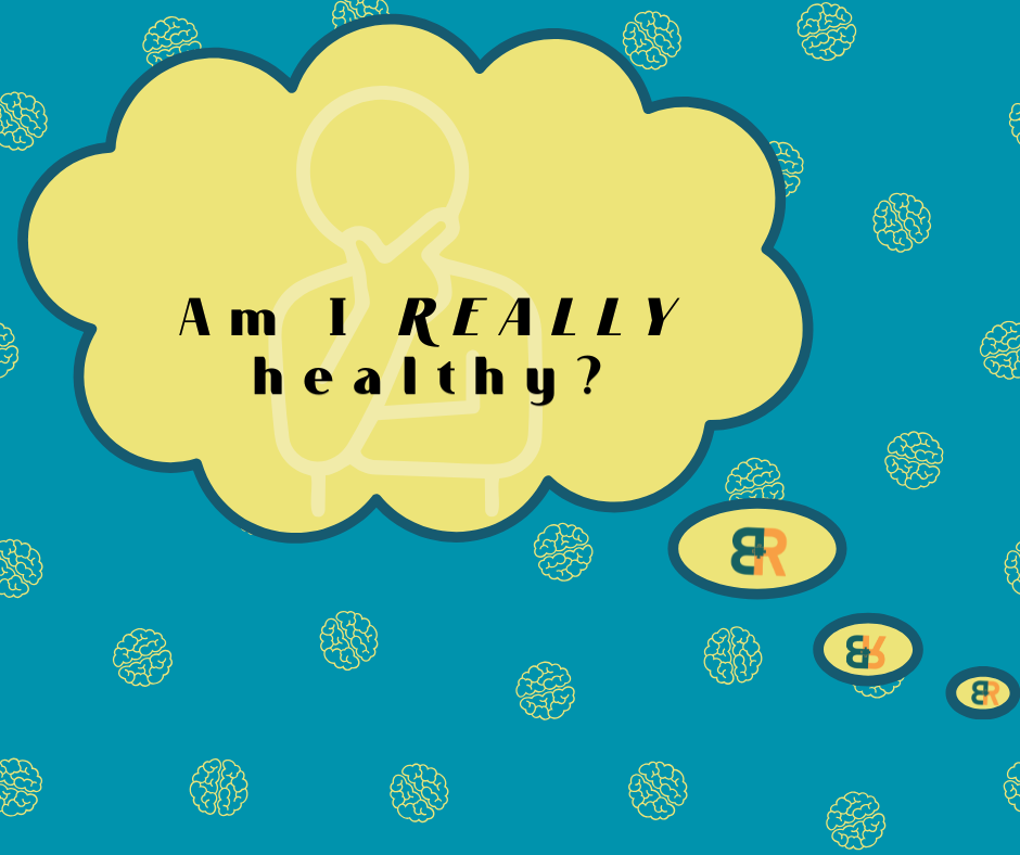 An image illustrating whether a person is really healthy if only judging based on body shape or type, representing that weight loss journeys are linked to how a person manages stress (like focusing on improving brain health)