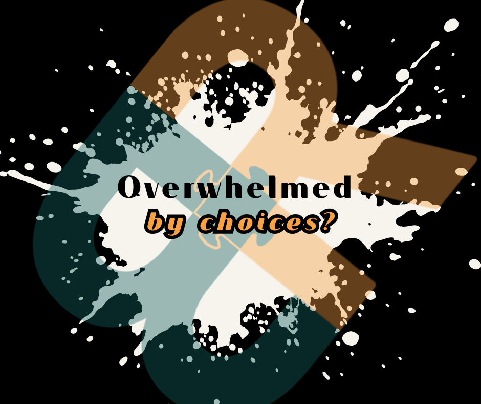 An image of two of Berelevant Network's theme colors with a splash in the center illustrating consumers are often overwhelmed by choices due to manipulative marketing tactics but want a breakthrough